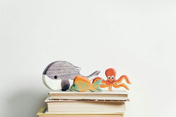 Stylized, handcrafted figures at The Villages at Saugatuck, Westport, CT