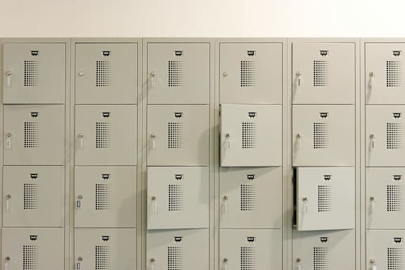 Package lockers at The Villages at Saugatuck, Westport, CT, Connecticut