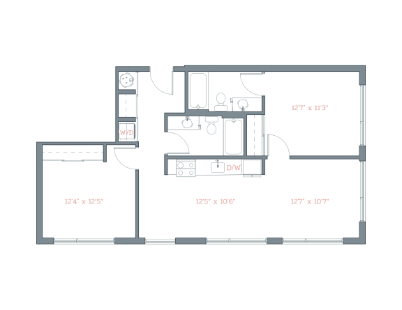 880 Sq. Ft. B8 Floor Plan at The Platform, Norwalk, 06854