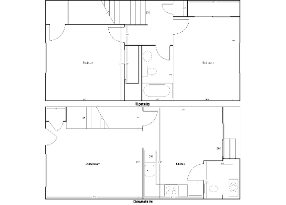 2 Bedroom 2 Bath Floor Plan at The Retreat, Sumner, Washington