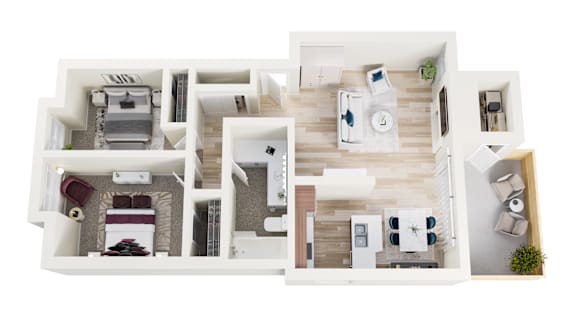 Floor Plan  A top-down view of a house layout with multiple rooms.