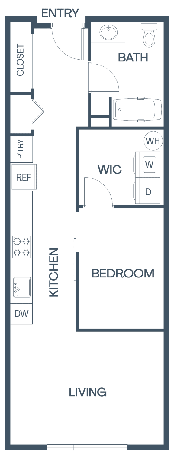 Floor Plan  One Bedroom Apartments for Rent in Northgate, WA