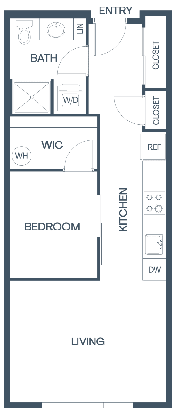 Floor Plan  One Bedroom Apartments for Rent in Northgate, WA