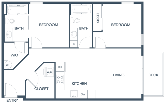 Floor Plan  Two Bedroom Apartments for Rent in Northgate, WA