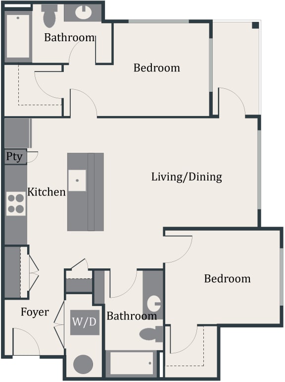 a diagram of a floor plan of a house at Gage On Sixth, Tacoma