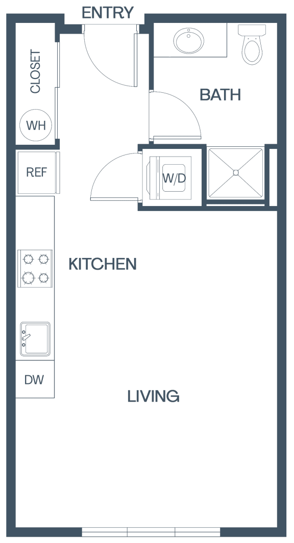 Studio Apartment at Baldwyn, Seattle, WA 98125