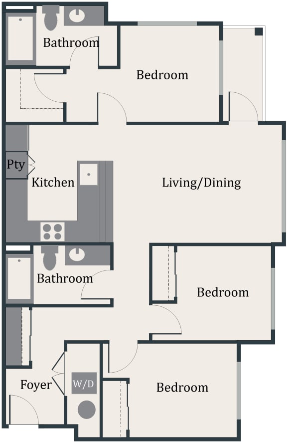 a diagram of a floor plan of a house a diagram of a floor plan of a house at Gage On Sixth, Washington