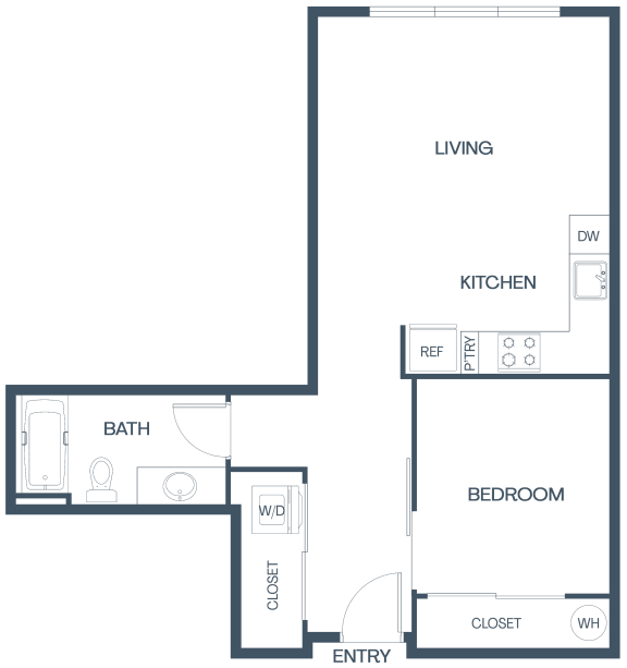 A6 Floor Plan A6 Floor Plan at Baldwyn, Seattle, WA 98125
