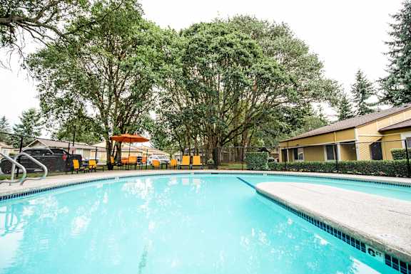 the swimming pool at the apartments for rent