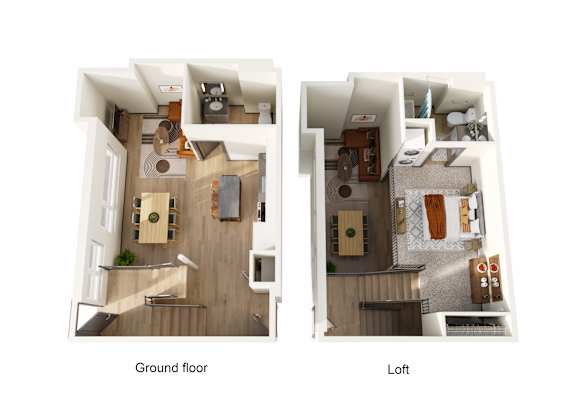 A diagram shows the layout of a house with a ground floor and a loft.