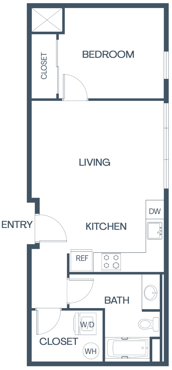 Floor Plan  One Bedroom Apartment at Baldwyn, Seattle Washington