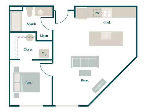 Floor Plan  Orchid Floor Plan at Hazel Apartments, Washington