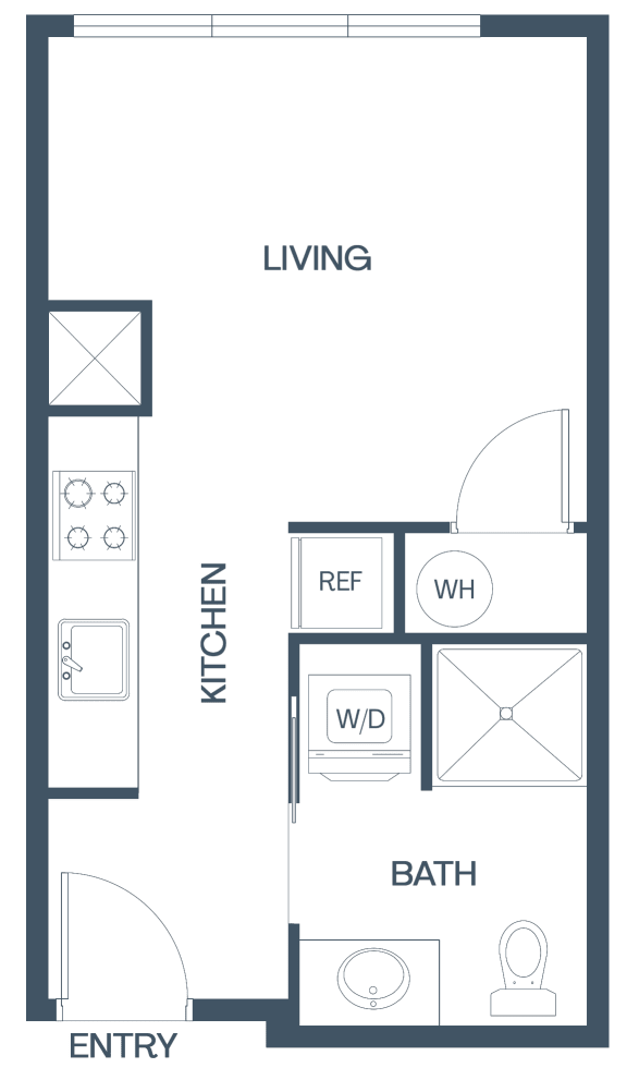 Floor Plan  Studio Apartments at Baldwyn, Washington
