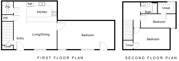3 Bedroom 1.5 Bath Floor Plan