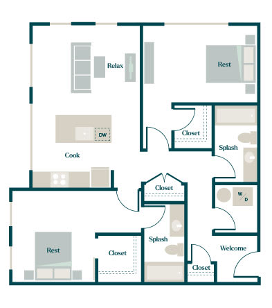 Striata Floor Plan at Hazel Apartments, Edmonds, WA, 98026