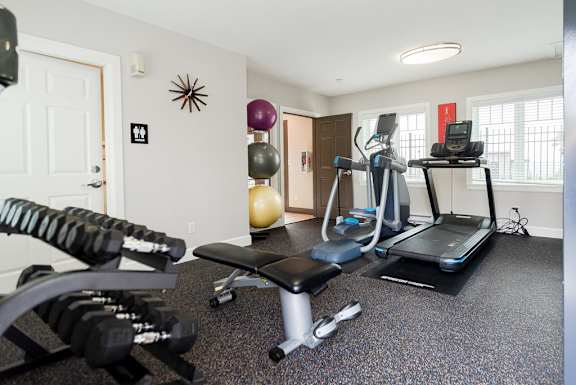 the gym at the preserve apartments at The Aviator, Washington, 98055