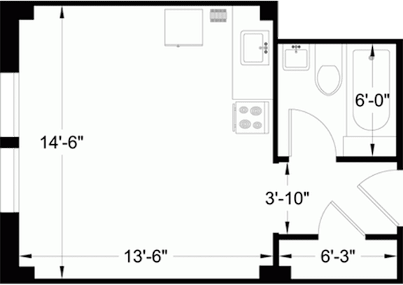Studio 1 bath C at Addison on Fourth Apartments, Seattle