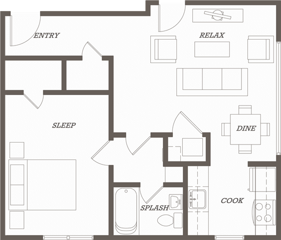 1 bed 1 bath floorplan A 1 bed 1 bath floorplan A at Cadence, Seattle, 98107