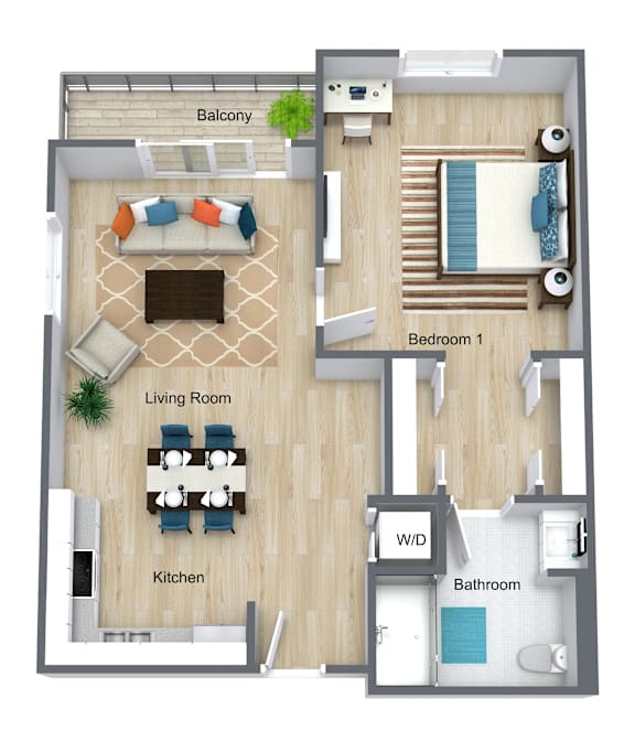 The Cove Floor Plan at Coastal Senior Residences at The Park Lane, California