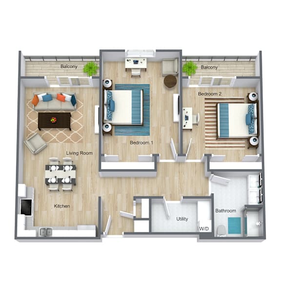 The Dunes Floor Plan at Coastal Senior Residences at The Park Lane, Monterey, CA