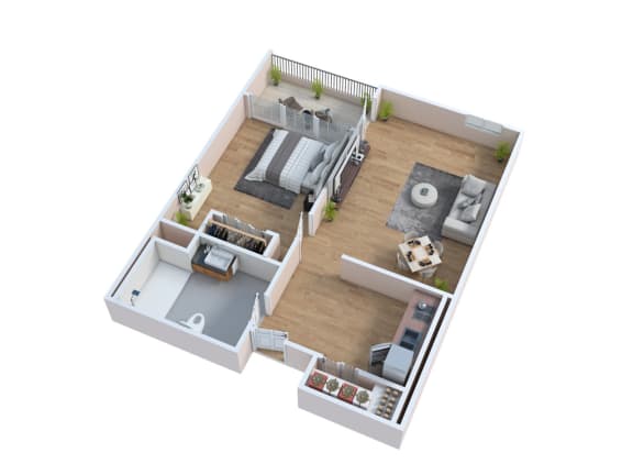 a floor plan of a house with a bedroom and a living room