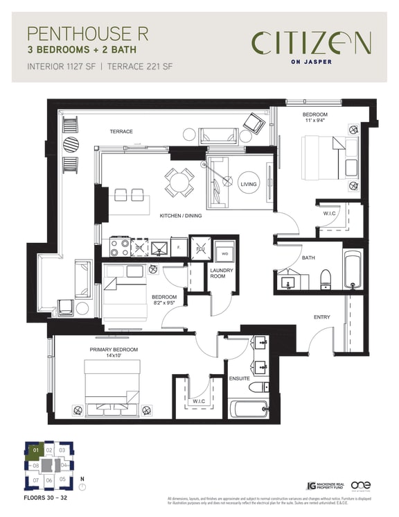 3 bed 2 bath Penthouse R 3 bed 2 bath Penthouse R at Citizen on Jasper, Edmonton, T5K 0M5