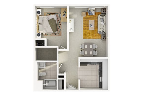 One Bedroom Floor Plan C