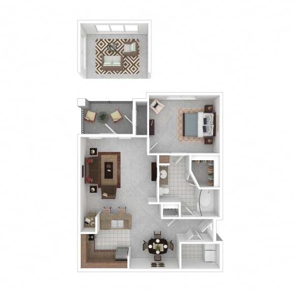 a floor plan of a home with a bedroom and living room
