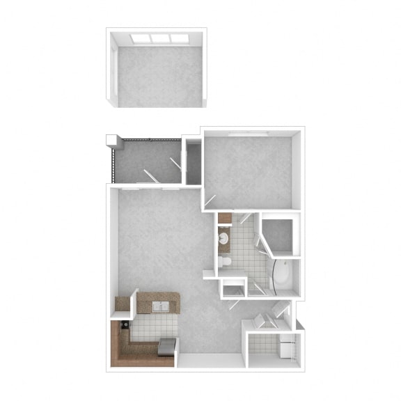 a floor plan of a house with a bedroom and a bathroom
