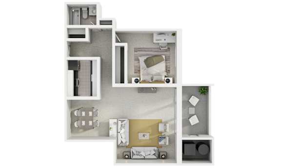 Carriage Park Apartments Floor Plan - 1C6,1CR, 1CX