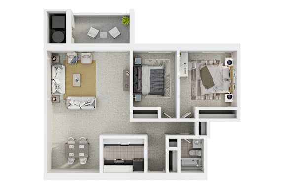 Carriage Park Apartments - 2A1, 2AD, 2AR, 2AX Floor Plan