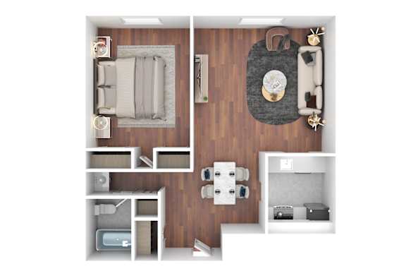 One Bedroom Deluxe Floor Plan