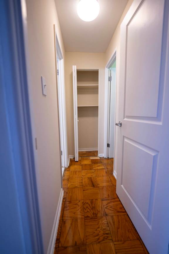 Silver Spring House Studio Hallway to bathroom and closets