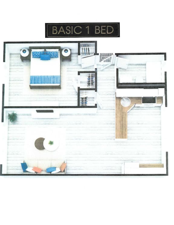 Standard 1 Bedroom Floorplan at Greenbelt Properties, Greenbelt, MD