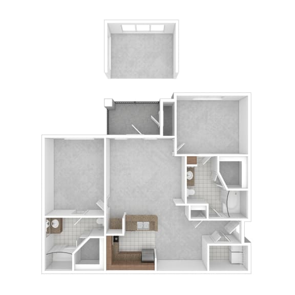 a floor plan of a house with a bedroom and a living room