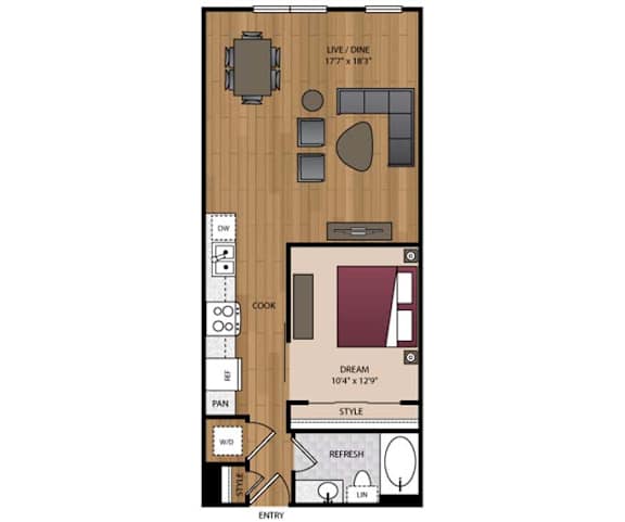 Stella Apartments - Dallas, TX - 11F1D Floor Plan