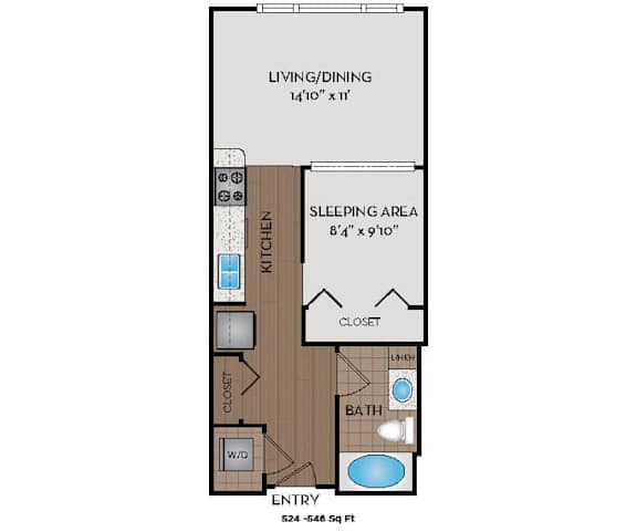Metro 112 Apartments - Bellevue, WA - Botanica-III floor plan 546 Sq Ft