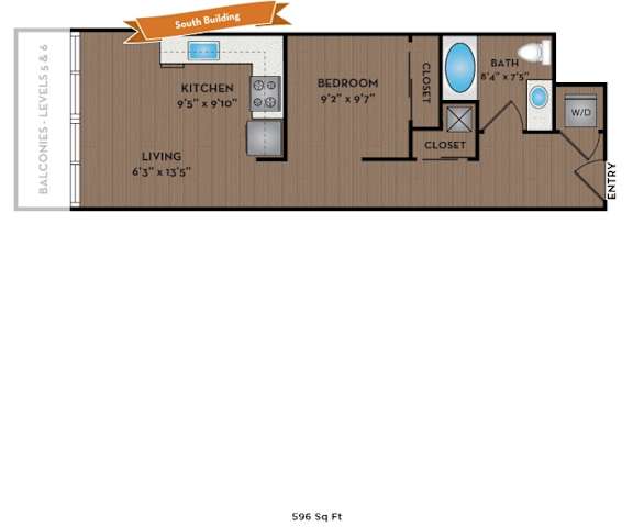 Metro 112 Apartments - Bellevue, WA - Botanica IV floor plan 596 Sq Ft
