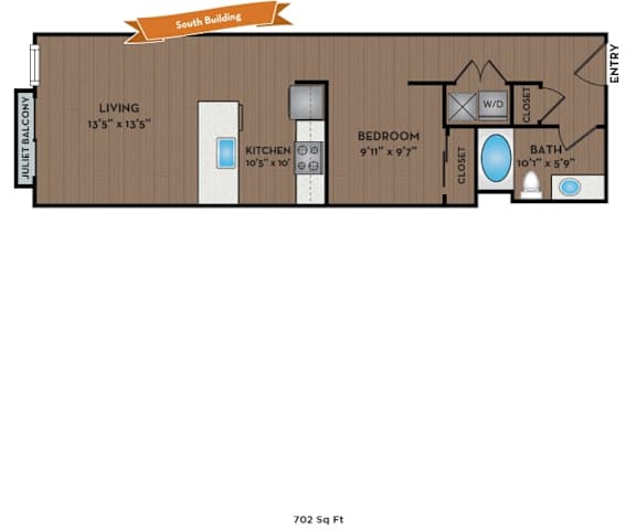 Metro 112 Apartments - Bellevue, WA - Botanica X floor plan 702 Sq Ft