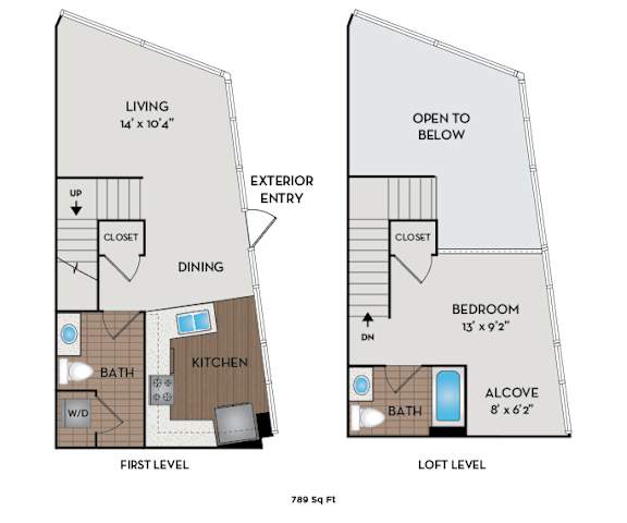 The Matisse - Portland, OR Apartments - Klimt Floor Plan 789 Sq Ft