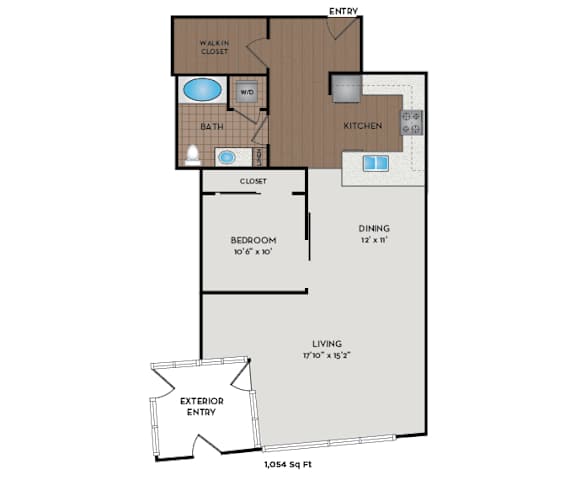 Metro 112 Apartments - Bellevue, WA - Mountain-IX floor plan 1054 Sq Ft