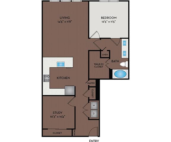 Larq Henderson Apartments | Dallas, TX | 11S1 Floor Plan 1068 SF