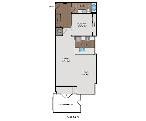 Metro 112 Apartments - Bellevue, WA - Mountain-XII floor plan 1159 Sq Ft