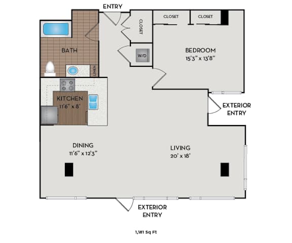 The Matisse - Portland, OR - Vuillard floor plan 1181 Sq Ft