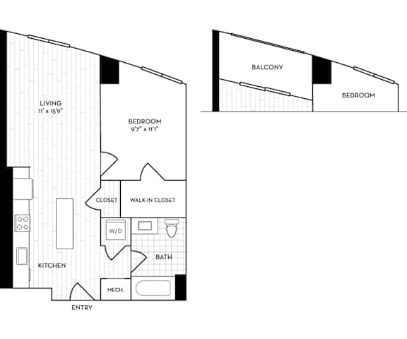Velo Forest Hills - Boston, MA - A1 Floor Plan