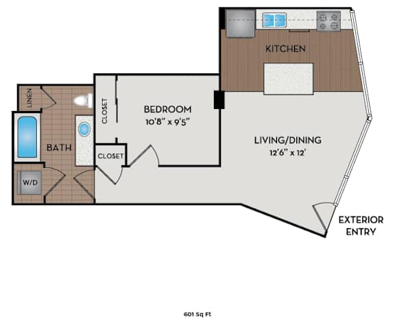 The Matisse - Portland, OR - Pissarro floor plan 782 Sq Ft