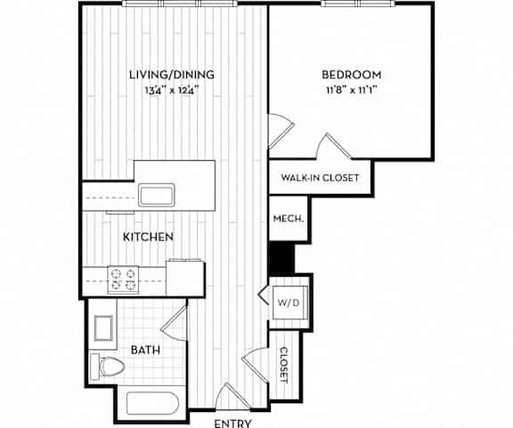 Malden Square Apartments | Malden, MA | 606 Sq Ft Floor Plan