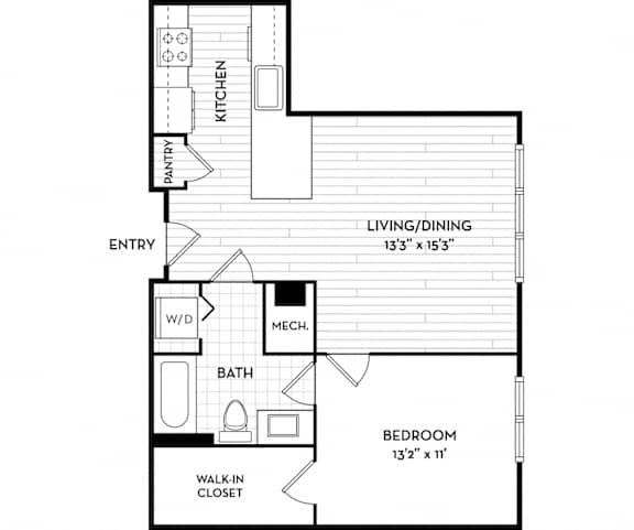 Malden Square Apartments | Malden, MA | 622 Sq Ft Floor Plan