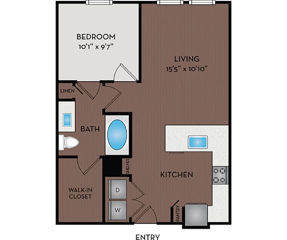 Larq Henderson - Dallas, TX - 11F1B Floor Plan