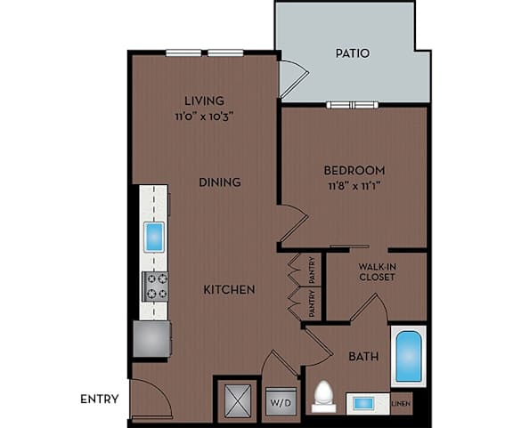 Pace Apartments - South Las Vegas, NV - 11F2 Floor Plan 672 SF